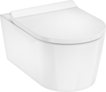HG EluPura S Miska wisząca WC 540, bezkołnierzowa, AquaHelix Flush, SmartClean, z deską WC, SoftClose, QuickRelease, Slim, Biały