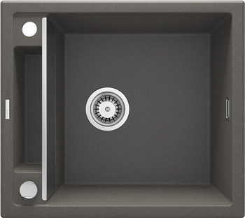 Zlewozmywak granitowy magnetyczny 1-komorowy antracyt metalik stal ZRM T103