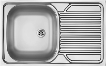 Zlewozmywak stalowy 1-komorowy z ociekaczem - nakładany satyna stal ZM5 0110