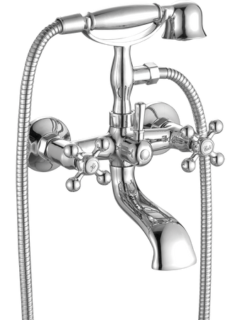 STILO bateria wannowa ścienna z zestawem natryskowym