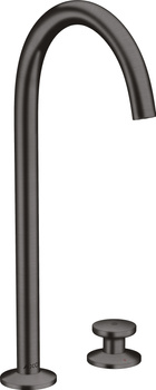 AX One 2-otworowa bateria umywalkowa Select 260 z kompletem odpływowym Push-Open, Czarny Chrom Szczotkowany