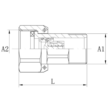 PÓŁŚRUBUNEK Z ZAWOREM ZWROTNYM DIAMOND 1/2"