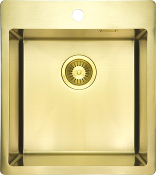 Zlewozmywak stalowy 1-komorowy złoty szczotkowany złoty szczotkowany ZPO R10A