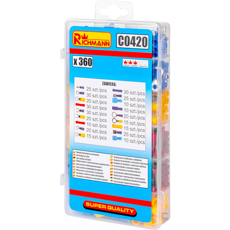 KPL. KOŃCÓWEK I ZŁĄCZ ELEKTR. IZOLOWANYCH 360 SZT.