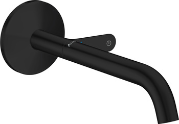 AX One Bateria umywalkowa Select z wlewką 220 mm, ścienna, podtynkowa, Czarny Matowy