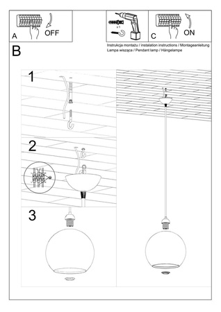 Lampa wisząca BALL grafit