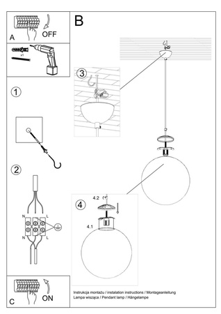 Lampa wisząca UGO 30 chrom