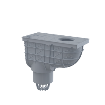 Wpust deszczowy uniwersalny 300×155/110 mm dolny, szary
