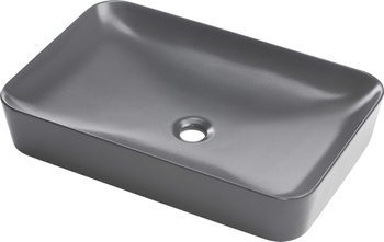 Umywalka ceramiczna nablatowa - 60x40 cm antracyt, titanium CDS DU6S