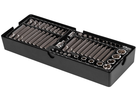 WKŁAD - ZESTAW BITÓW IMBUS H4-H14,TORX T20-T70 I NAS. TORX E4-E24,S2 55 ELEM. + TACKA C1101