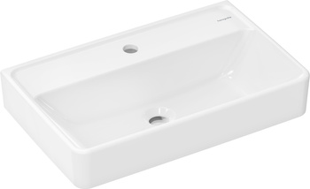 HG Xanuia Q Umywalka wisząca Compact 600/370 z otworem na baterię, bez przelewu, Biały