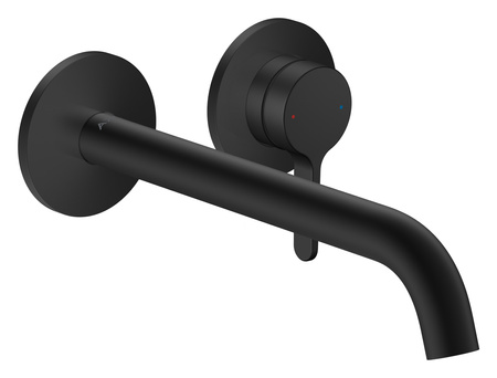 AX One Jednouchwytowa bateria umywalkowa z wylewką 220 mm, ścienna, podtynkowa, Czarny Matowy