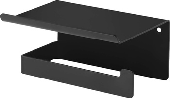 Uchwyt na papier toaletowy ścienny - z półką nero ADM N221