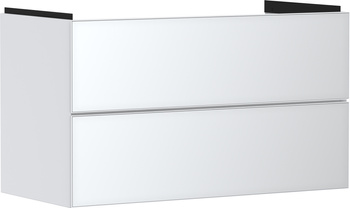 HG Xevolos E Szafka pod umywalkę wiszącą z 2 szufladami 980/475, Biały Matowy, Kolor frontu: Biały Metaliczny