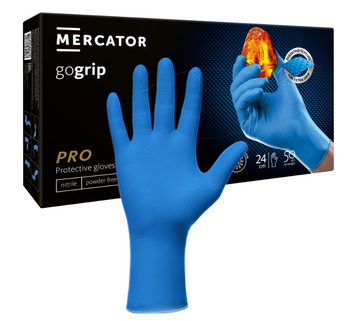  MERCATOR GOGRIP BLUE Mocne rękawiczki nitrylowe L niebieskie 50 sztuk