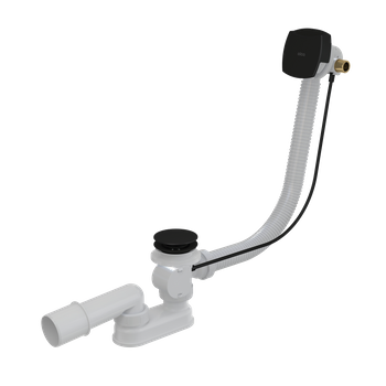 Syfon wannowy z funkcją napełniania przez przelew, czarny-mat