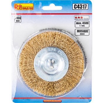 SZCZOTKA DO WIERT. TARCZOWA 100 MM MOSIĄDZOWANA