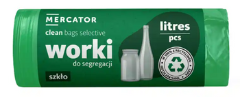 Worki do segregacji, szkło, 120l, zielone