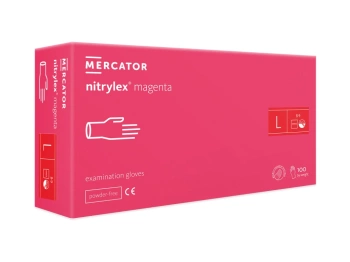 Rękawice nitrylowe różowe Mercator Nitrylex Magenta rozmiar L 100 szt. 