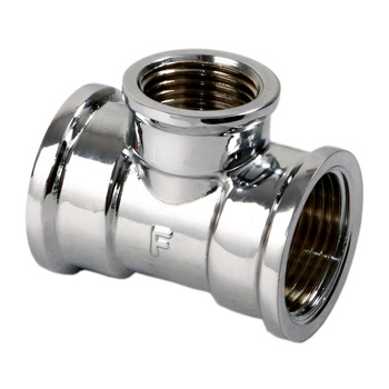 Trójnik redukcyjny mosiężny 3-4" x 1-2" x 3-4" chromowany
