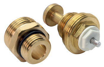 Zestaw do rozdzielacza 39 mm: zawór termostatyczny, nypel 1-2"x3-4"