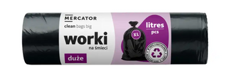 Worki na śmieci LDPE 120 L mocne czarne 25 szt recykling wytrzymałe pojemne