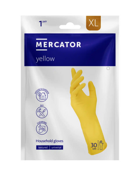 Rękawice gospodarcze lateksowe bezpudrowe yellow XL