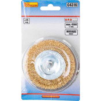 SZCZOTKA DO WIERT. TARCZOWA  75 MM MOSIĄDZOWANA