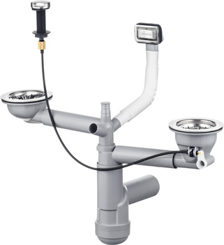 Syfon do zlewozmywaka granitowego 1.5- i 2-komorowego - Space-Saver stal ZXY 9912