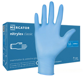 Rękawice nitrylowe niebieskie Mercator Nitrylex Classic Blue rozmiar M 100 szt. 