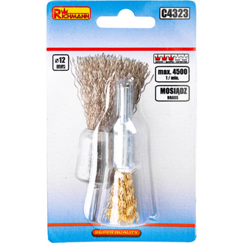 SZCZOTKA DO WIERT. PĘDZELKOWA 12 MM MOSIĄDZOWANA