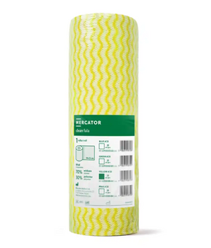 MERCATOR clean fala yellow 25szt, czyściwo profesjonalne, wiskoza, poliester, żółte