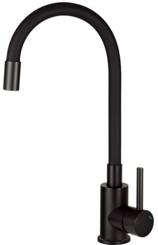 Bateria kuchenna z giętą wylewką elastyczna nero Luno BOC N72M