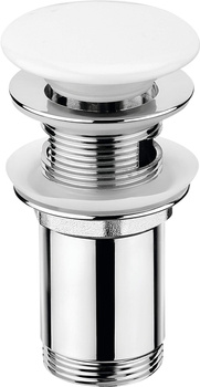 Korek do umywalki lub bidetu z tuleją - ceramiczny biały NHC C10U