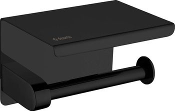 Uchwyt na papier toaletowy ścienny - z półką nero ADR N221