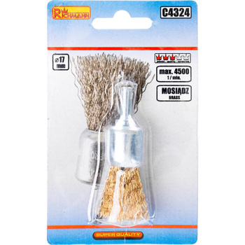 SZCZOTKA DO WIERT. PĘDZELKOWA 17 MM MOSIĄDZOWANA