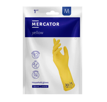Rękawice gospodarcze lateksowe bezpudrowe yellow M