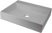 Umywalka granitowa nablatowa z miejscem na baterię - 500x400 mm szary metalik CQR SU5S