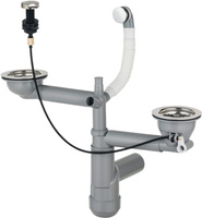 Syfon do zlewozmywaka granitowego 1.5- i 2-komorowego - Space-Saver stal ZXY 9918
