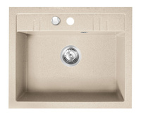 MEZZO II zlewozmywak granitowy 1-komorowy 48/58, piasek