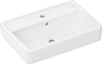 HG Xanuia Q Umywalka wisząca Compact 550/370 z otworem na baterię, z przelewem, Biały
