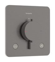 HG Ecostat Comfort Q Bateria termostatyczna do 2 odbiorników zgodna z normą EN 1717, podtynkowa, Czarny Chrom Szczotkowany