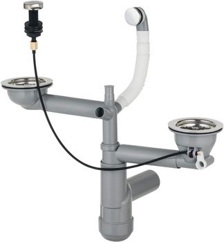 Syfon do zlewozmywaka granitowego 1.5- i 2-komorowego - Space-Saver stal ZXY 9918