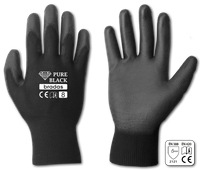 Rękawice ochronne PURE BLACK poliuretan, rozmiar 8, LUZ