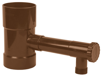 Zbieracz / łapacz wody deszczowej z zaworem - 100mm / GZ 1" - BRĄZOWY