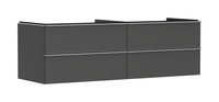 HG Xelu Q Szafka pod umywalkę nablatową z 4 szufladami 1560/550, Szary Diament Matowy, Kolor uchwytów: Chrom