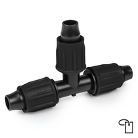 QJ Trójnik do rur kroplujących PE 16mm - metka