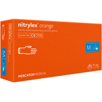 Rękawice nitrylowe pomarańczowe Mercator Nitrylex rozmiar M 100 szt. 