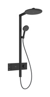 HG Raindance Alive S Komplet prysznicowy 300 2jet EcoSmart z termostatem ShowerSelect Comfort, Czarny Matowy