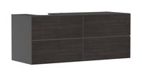 HG Xevolos E Szafka pod szlifowaną umywalkę wpuszczaną w blat/nablatową po lewej str. z 4 sz. 1370/550, Szary Łupek Mat. Kolor frontu: Ciemny Dąb